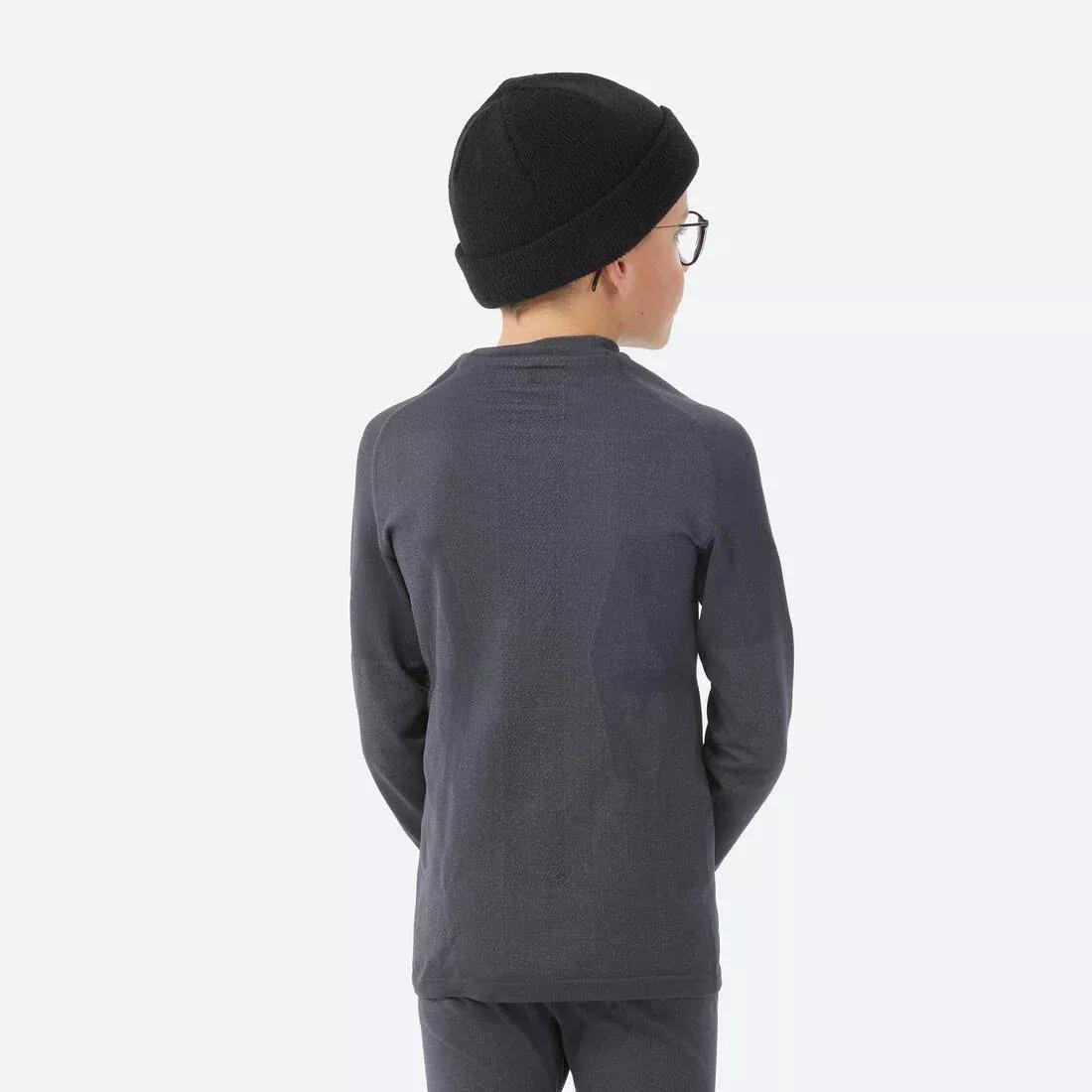 Kids Seamless Thermal Base Layer Trousers, Grey, , large image number 3
