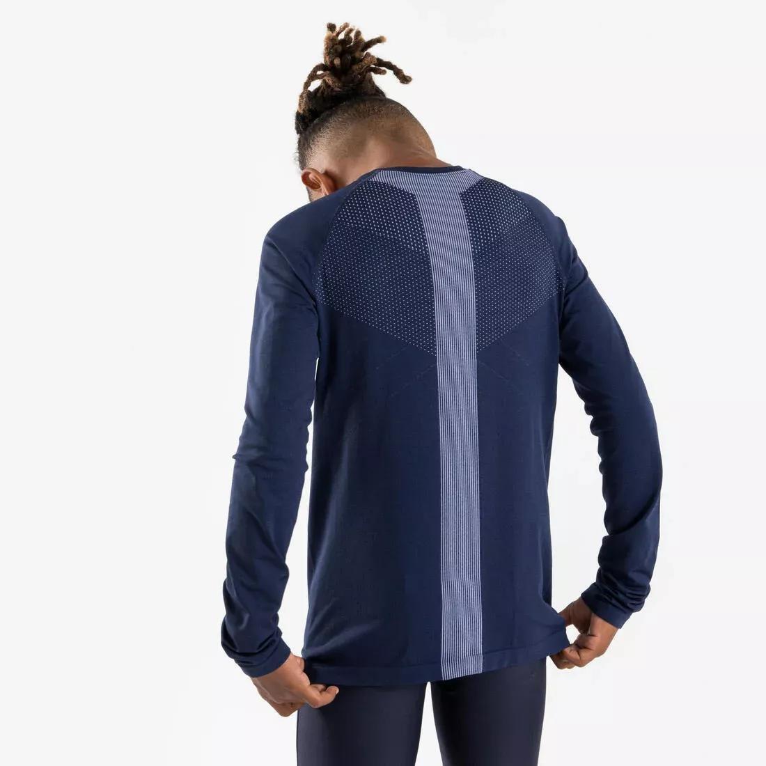 Kids Unisex KIPRUN SKINCARE long-sleeved running T-shirt, Blue, No Color, medium