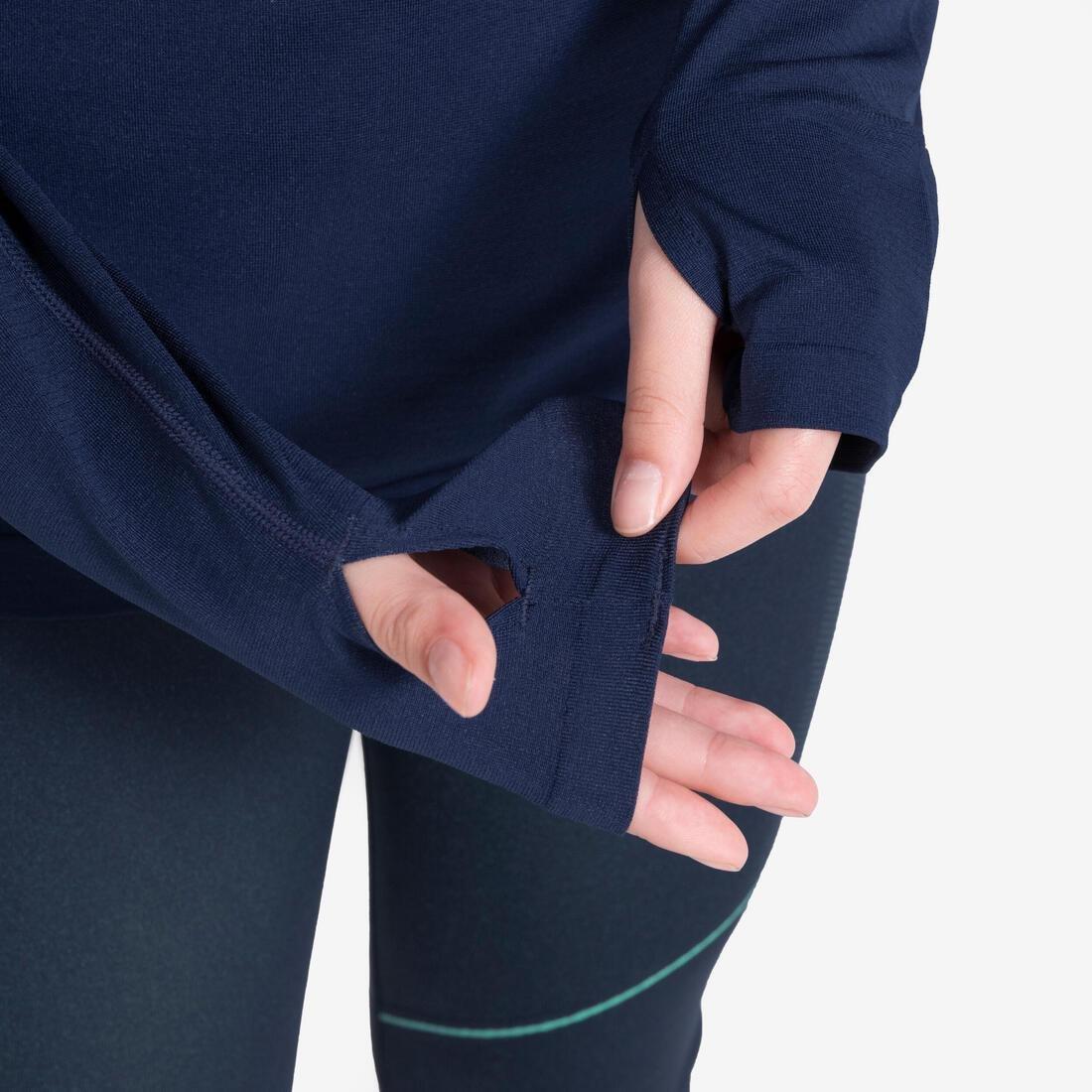 Kids Unisex KIPRUN SKINCARE long-sleeved running T-shirt, Blue, No Color, large image number 4