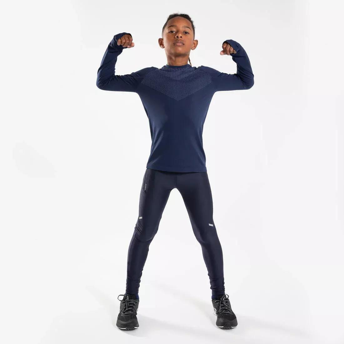 Kids Unisex KIPRUN SKINCARE long-sleeved running T-shirt, Blue, No Color, large image number 5