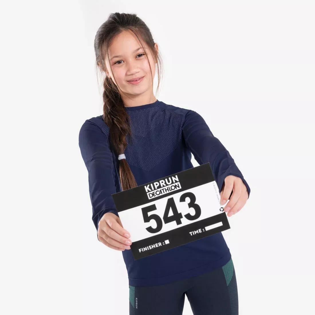Kids Unisex KIPRUN SKINCARE long-sleeved running T-shirt, Blue, No Color, large image number 6