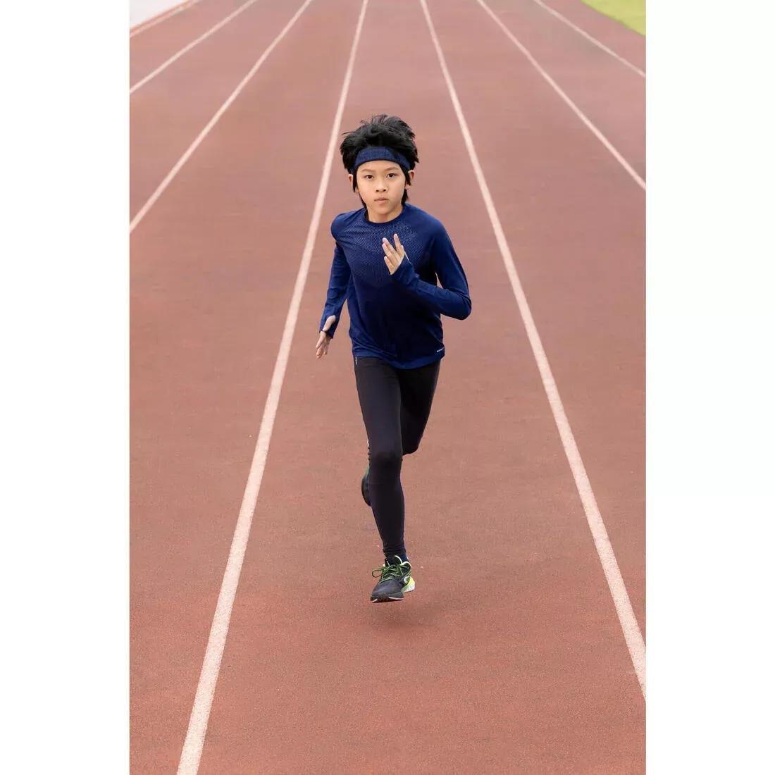 Kids Unisex KIPRUN SKINCARE long-sleeved running T-shirt, Blue, No Color, large image number 7