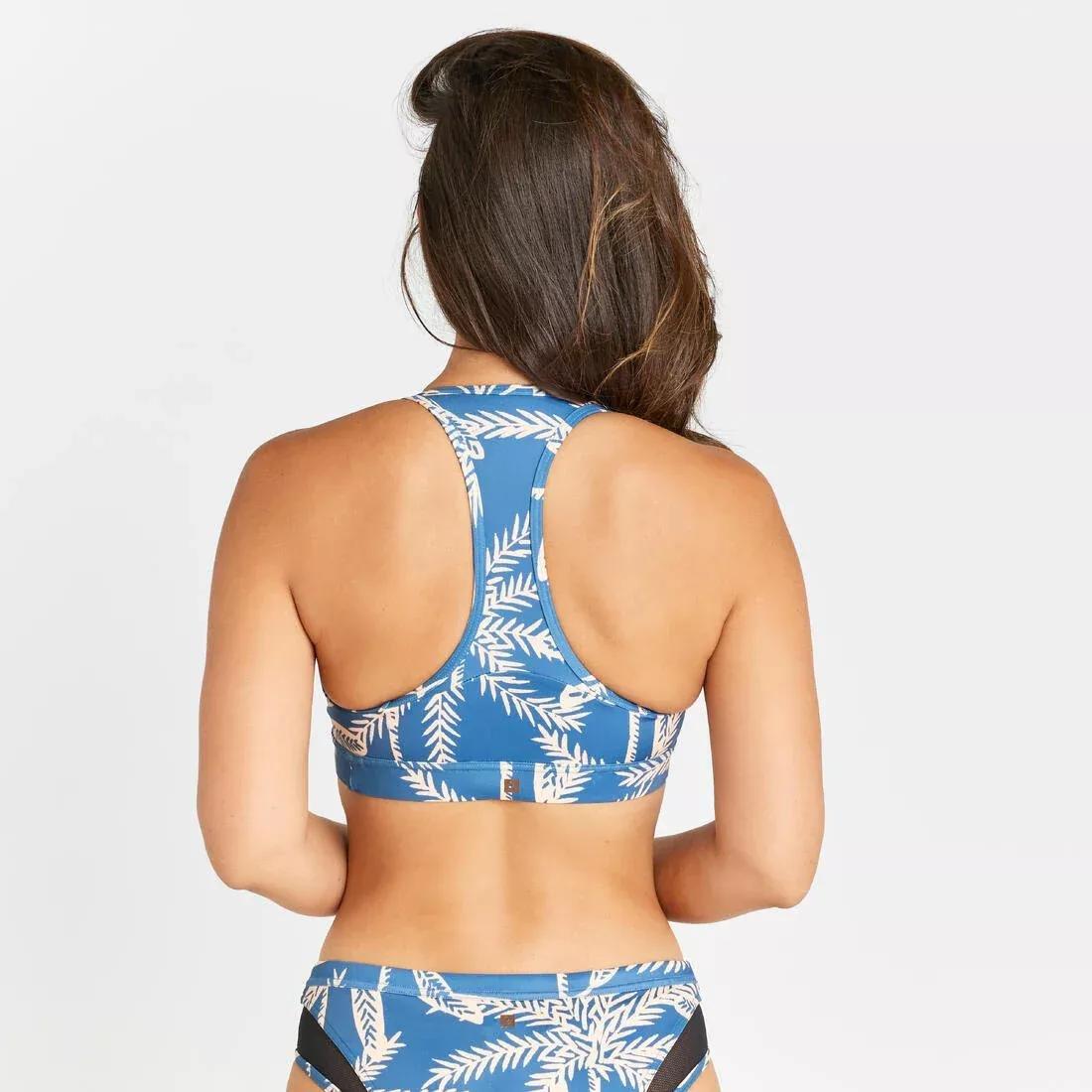 DEFAULT Women's bralette swimsuit top - Ana palmer blue, , large image number 3