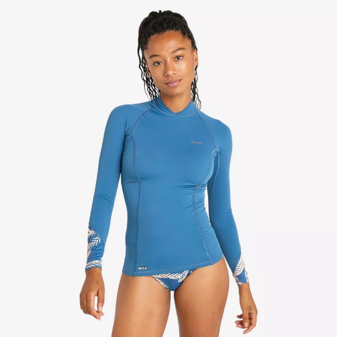 Women Advanced anti-UV long sleeved t-shirt with printed back and sleeves, No Color, medium