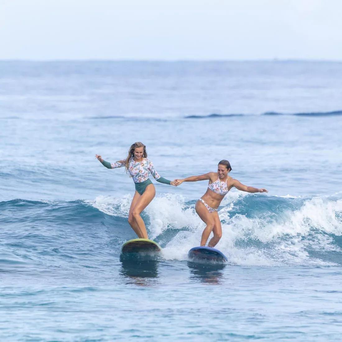 Women One-Piece Long Sleeve Swimsuit - Mary Belly, White, No Color, large image number 5