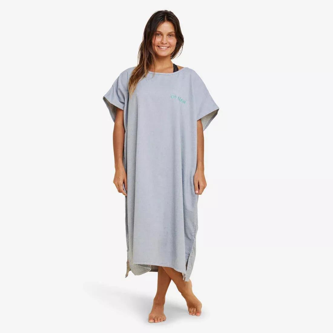 FOGGY BLUE Adult Surf Poncho - 100 mottled grey, , medium