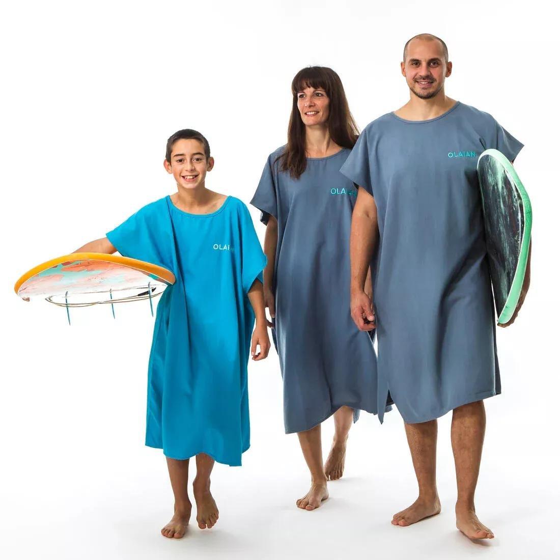 FOGGY BLUE Adult Surf Poncho - 100 mottled grey, No Color, large image number 7