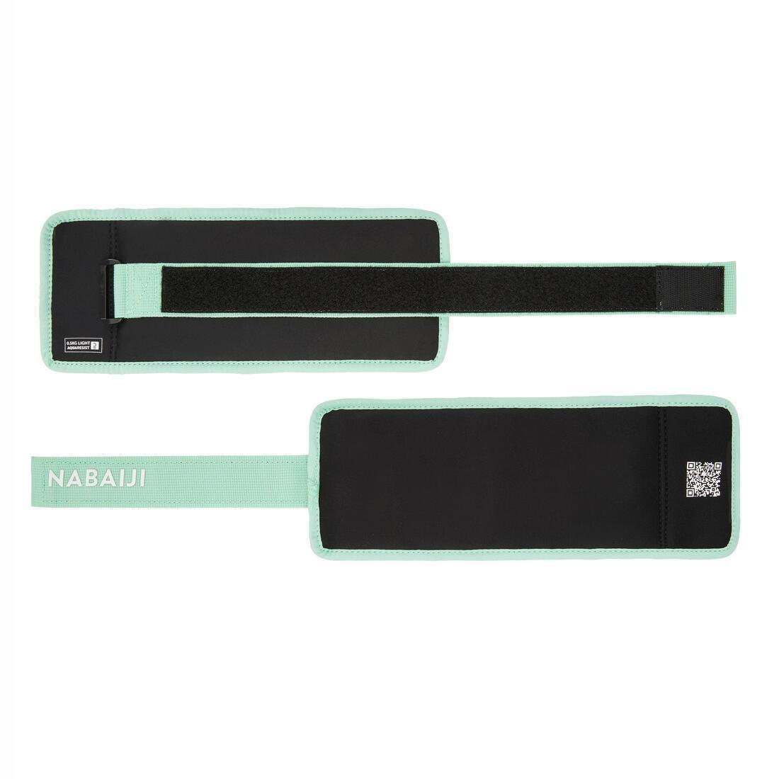 NABAIJI - Aquafitness Weighted Wristbands With Buckle Light Green. 2X0.5 Kg, Green