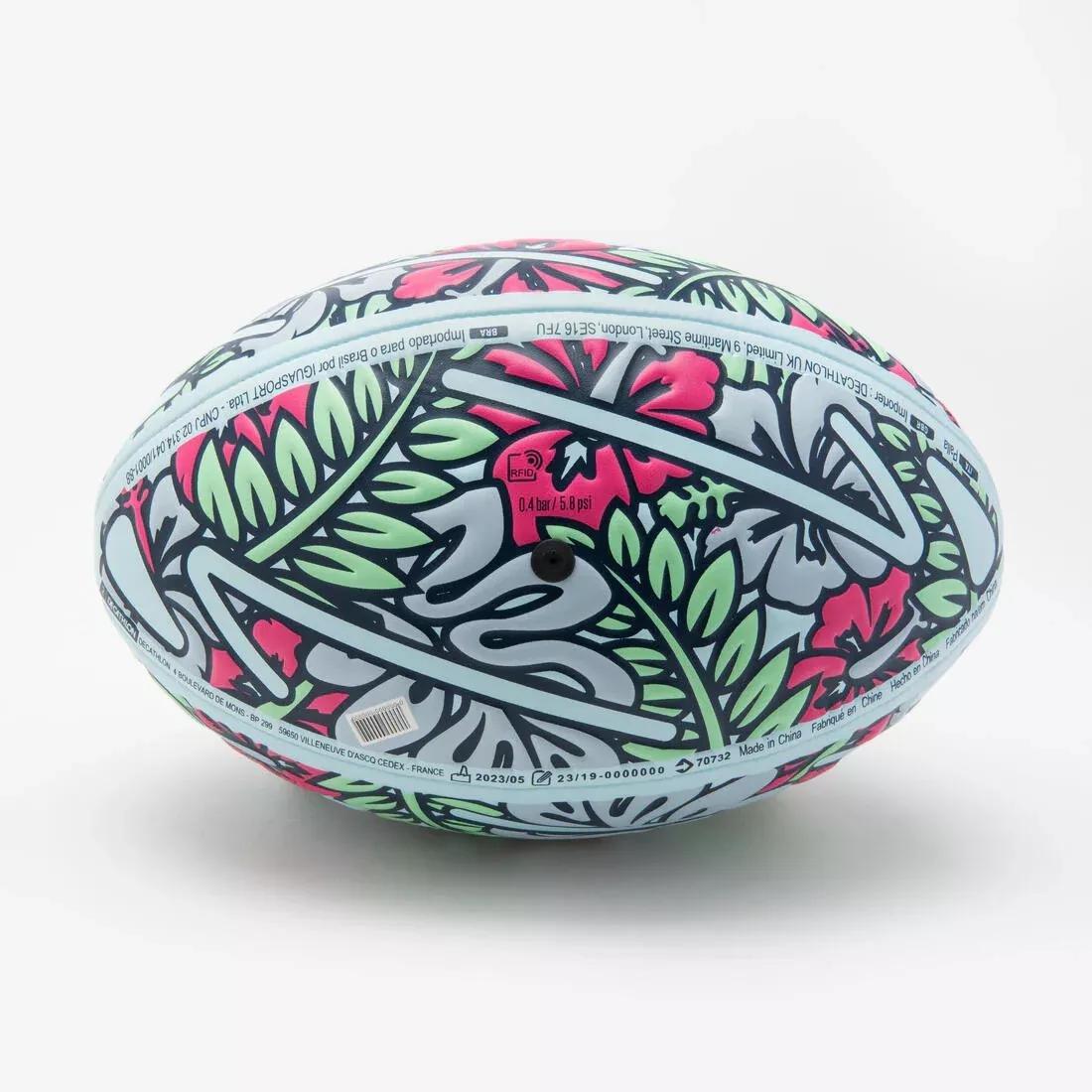 Size 3 Beach Rugby Ball, Multicolour, No Color, large image number 3
