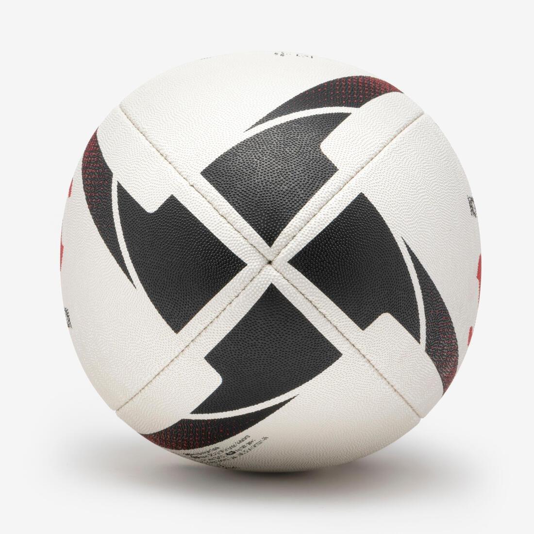 Rugby Size 5 Training Ball, Black, No Color, large image number 2
