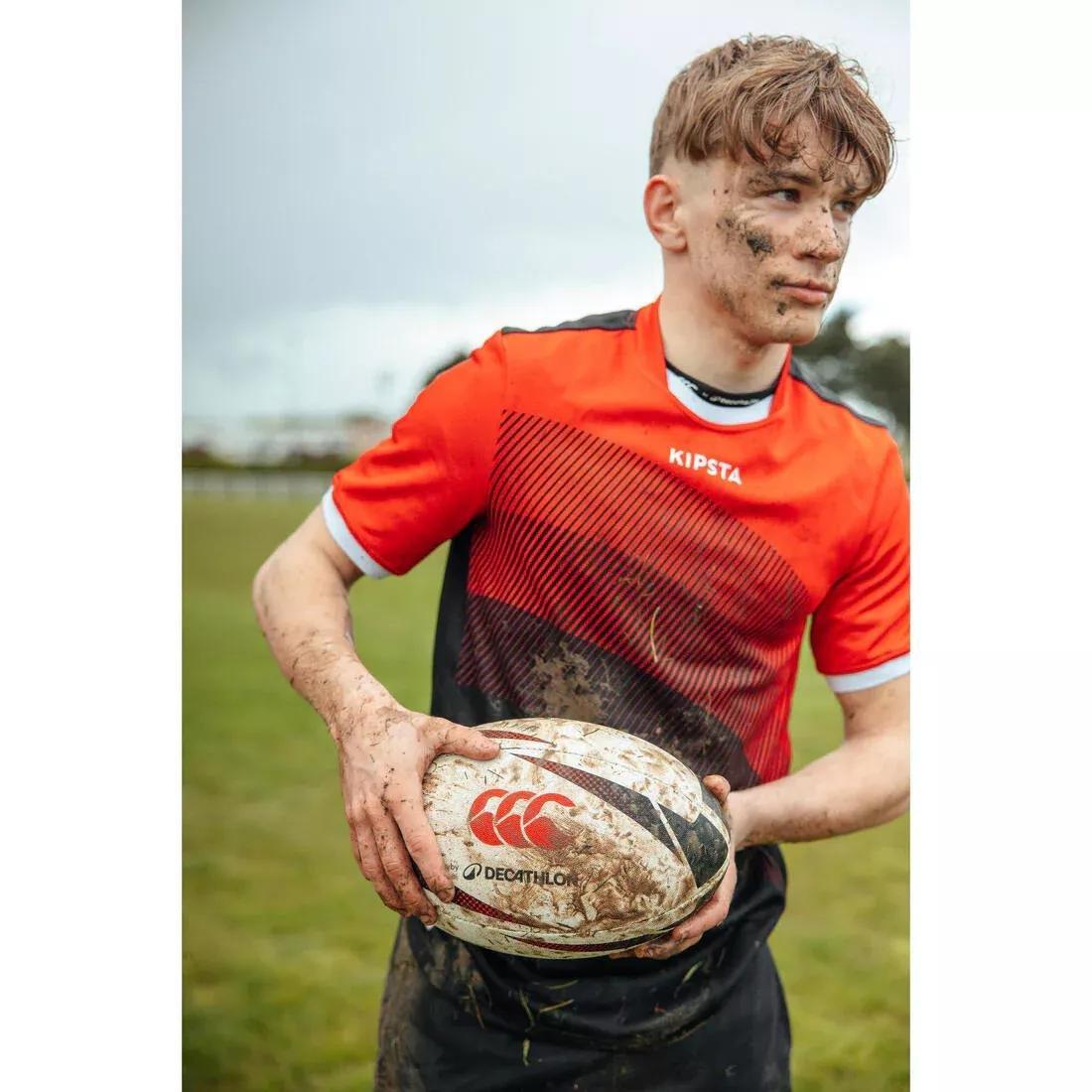 Rugby Size 5 Training Ball, Black, No Color, large image number 7