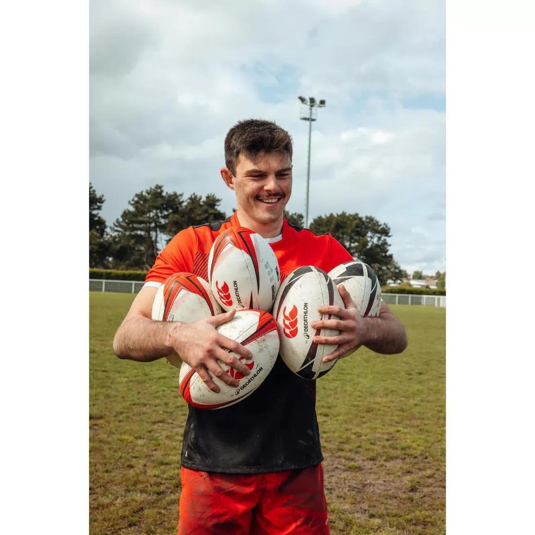 Rugby Size 5 Training Ball, Black, No Color, large image number 9