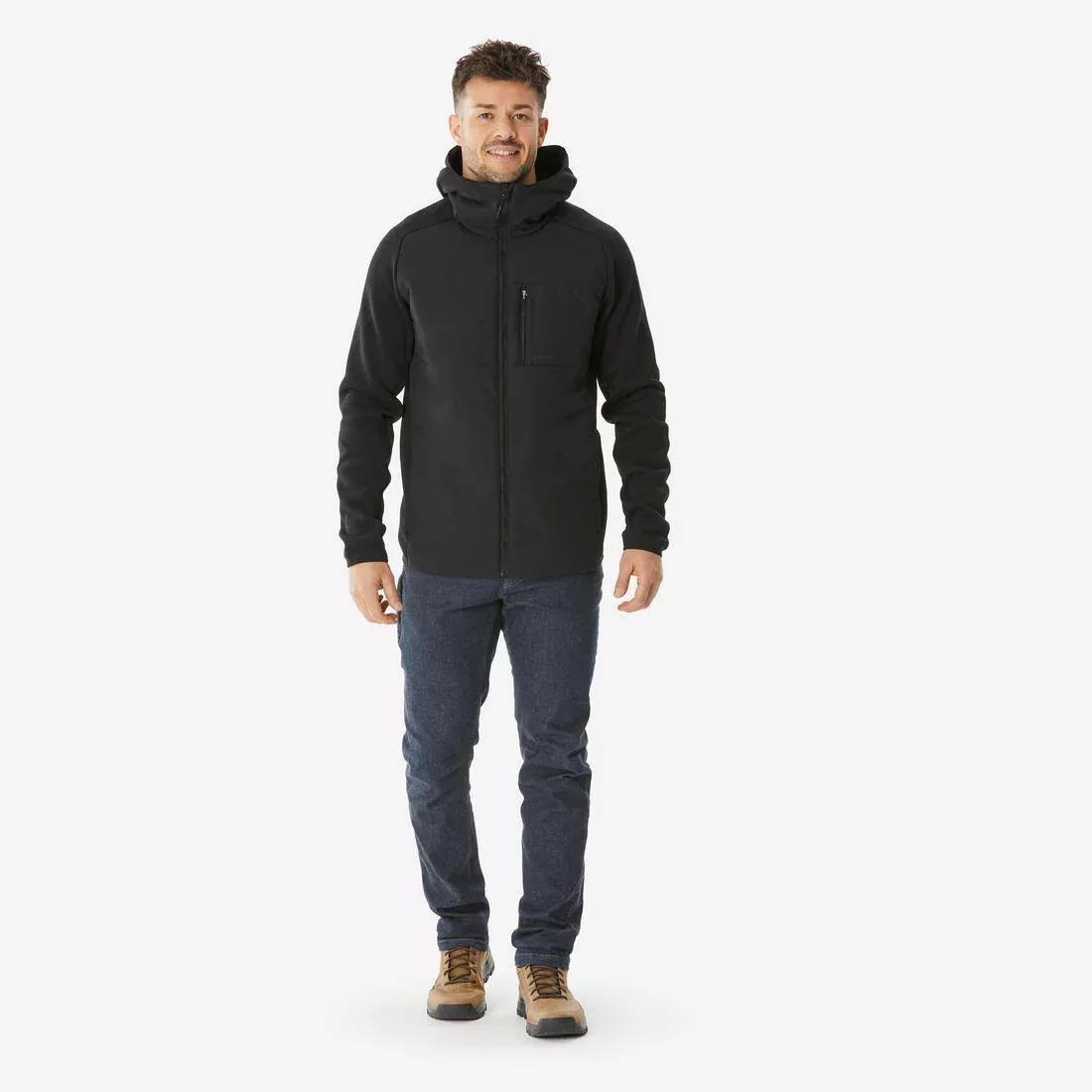 BLACK Men's hiking sweatshirt NH500 hybrid, , large image number 1