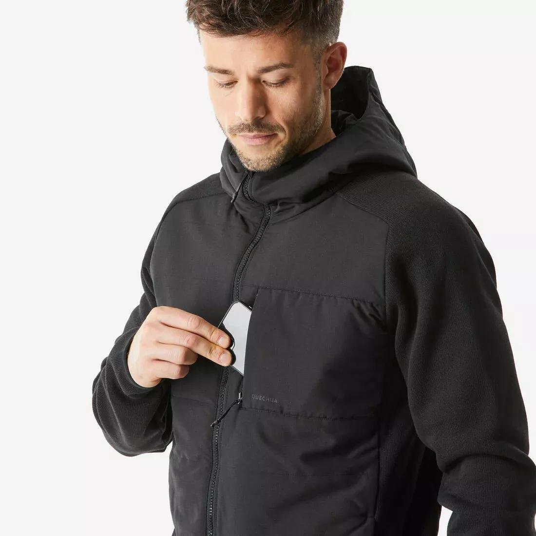 BLACK Men's hiking sweatshirt NH500 hybrid, , large image number 3