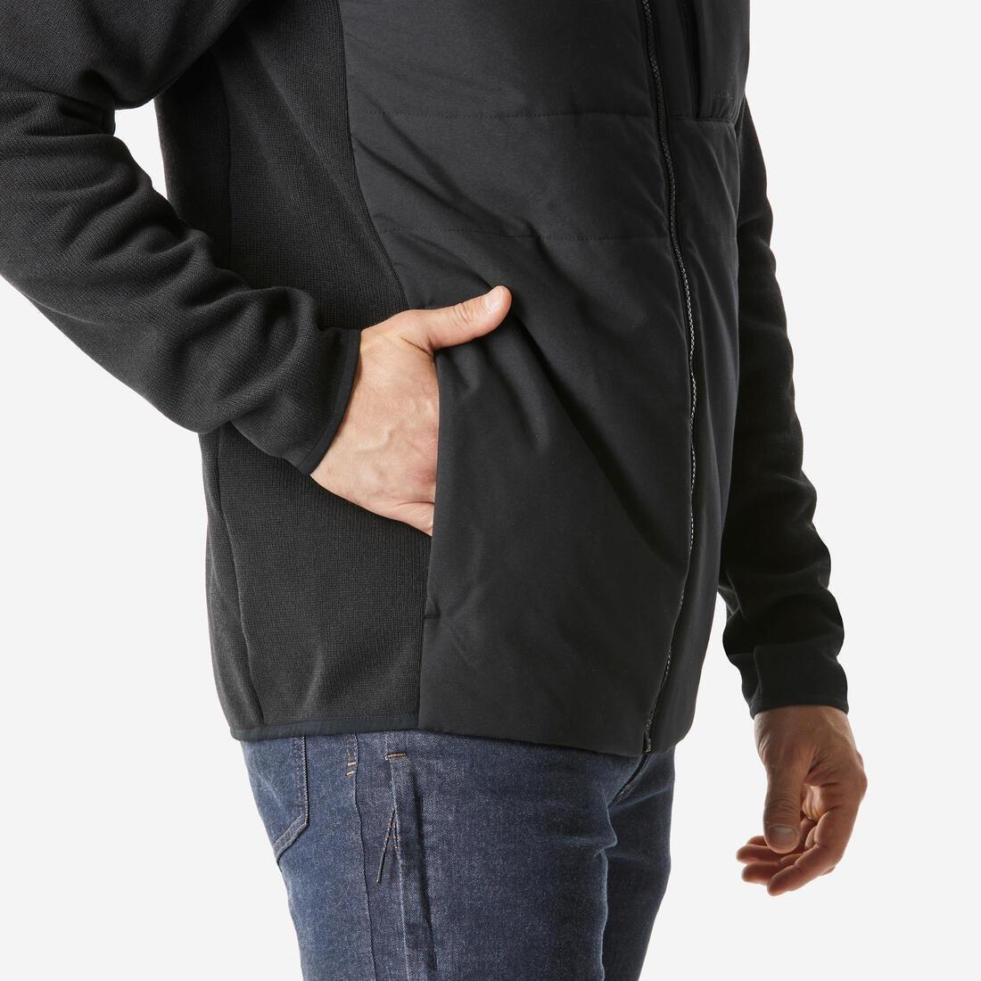 BLACK Men's hiking sweatshirt NH500 hybrid, , large image number 4