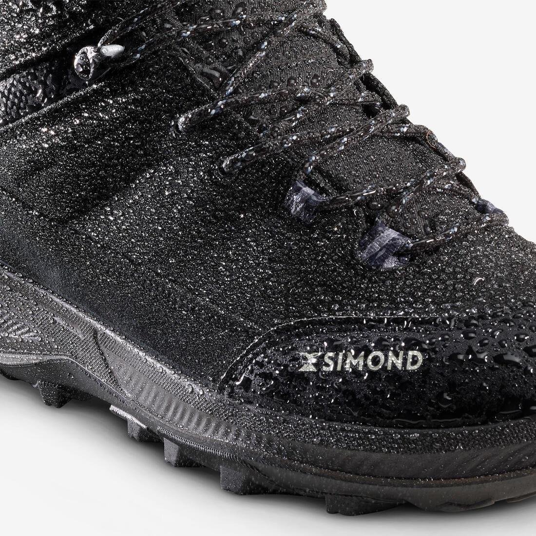 Men Leather High Trekking Shoes - MT100, Black, No Color, large image number 3