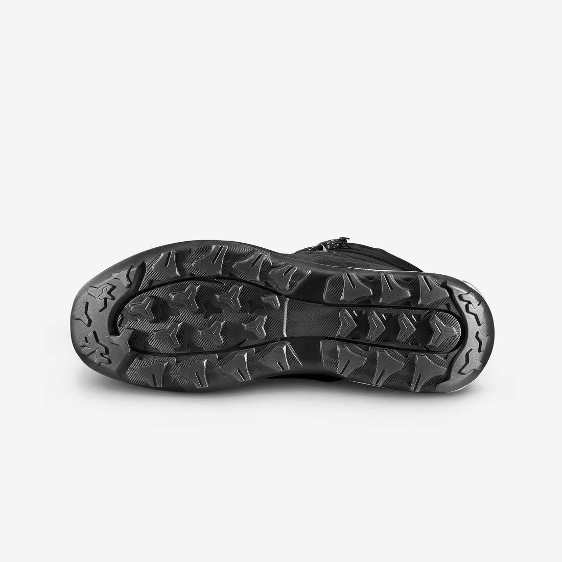 Men Leather High Trekking Shoes - MT100, Black, No Color, large image number 4