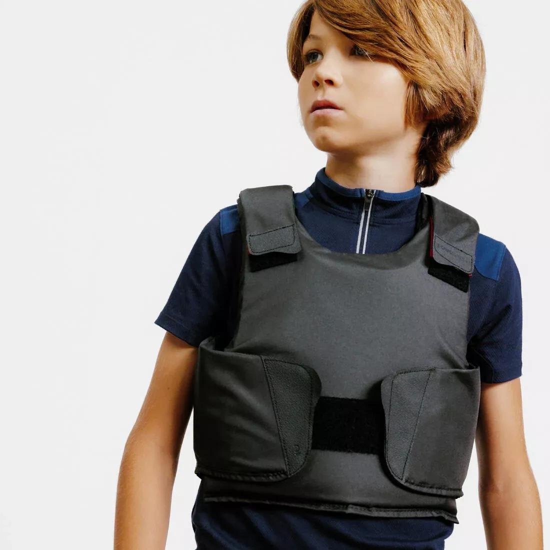 DEFAULT Kids' Horse Riding Body Protector 100 - Black, , large image number 0