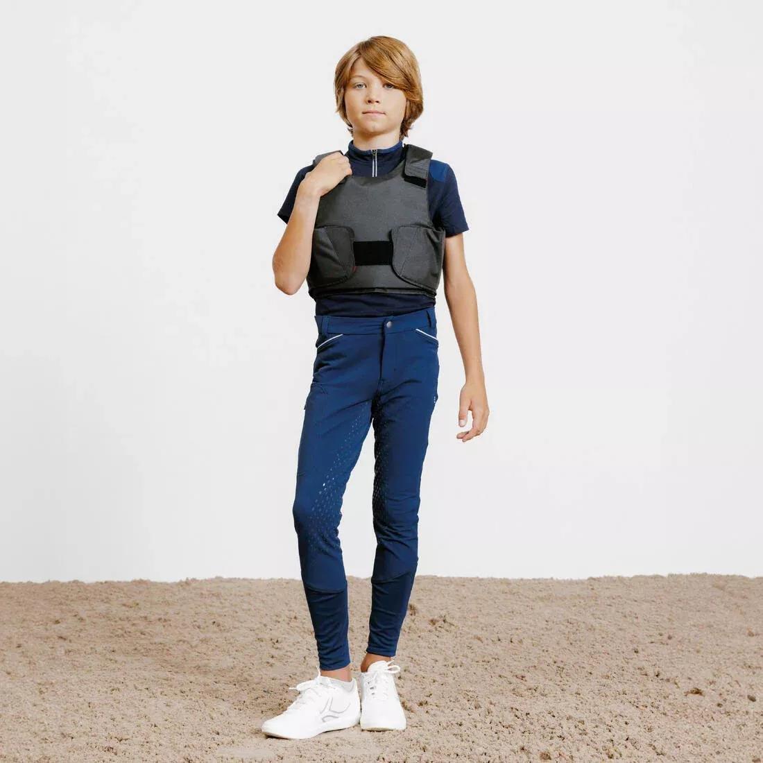 Kids' Horse Riding Body Protector 100 - Black, No Color, medium