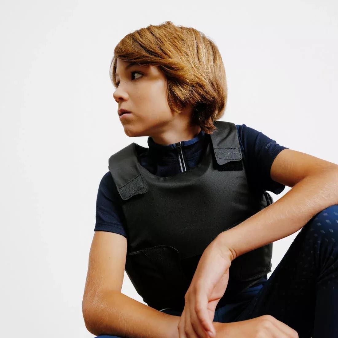 Kids' Horse Riding Body Protector 100 - Black, No Color, medium