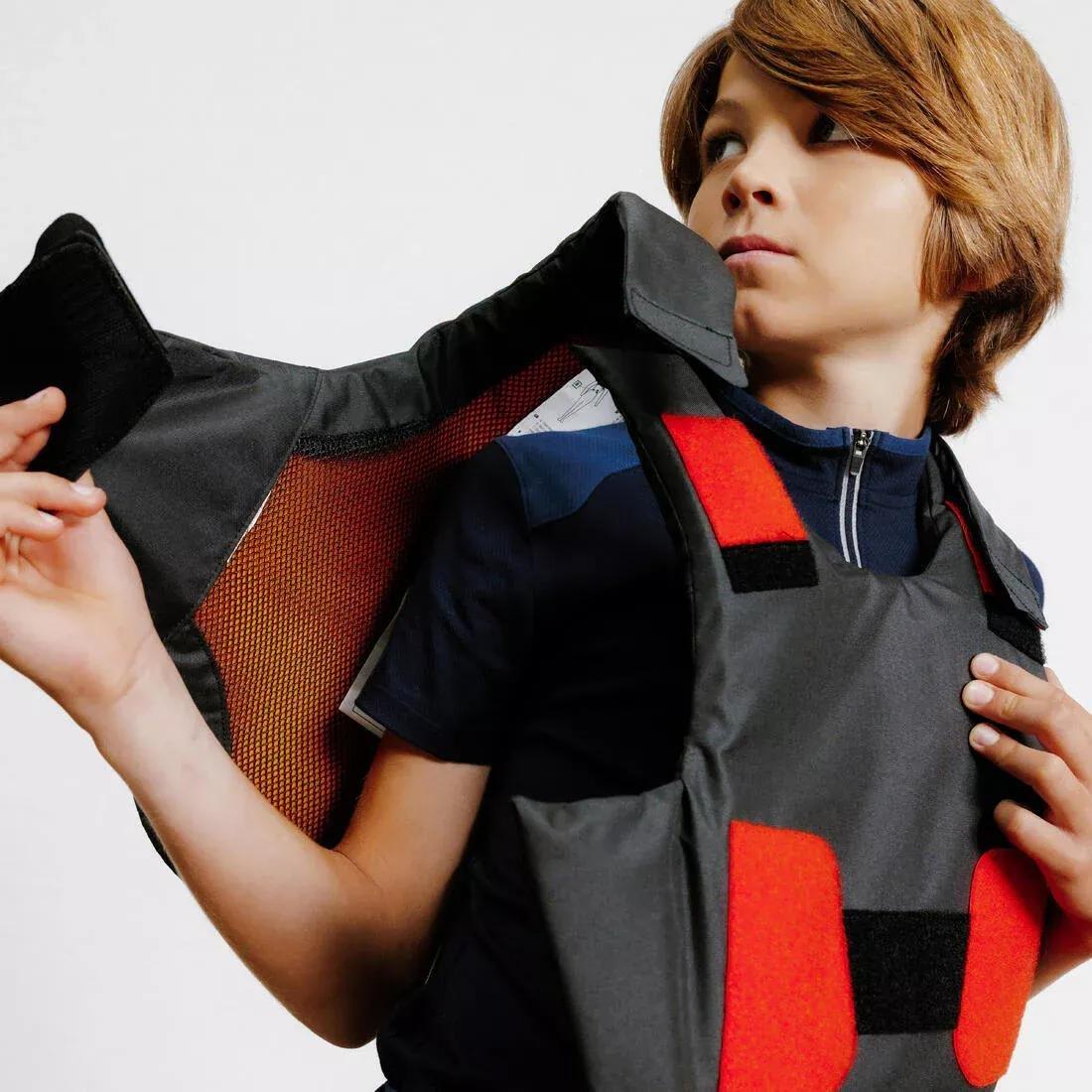 DEFAULT Kids' Horse Riding Body Protector 100 - Black, , large image number 6