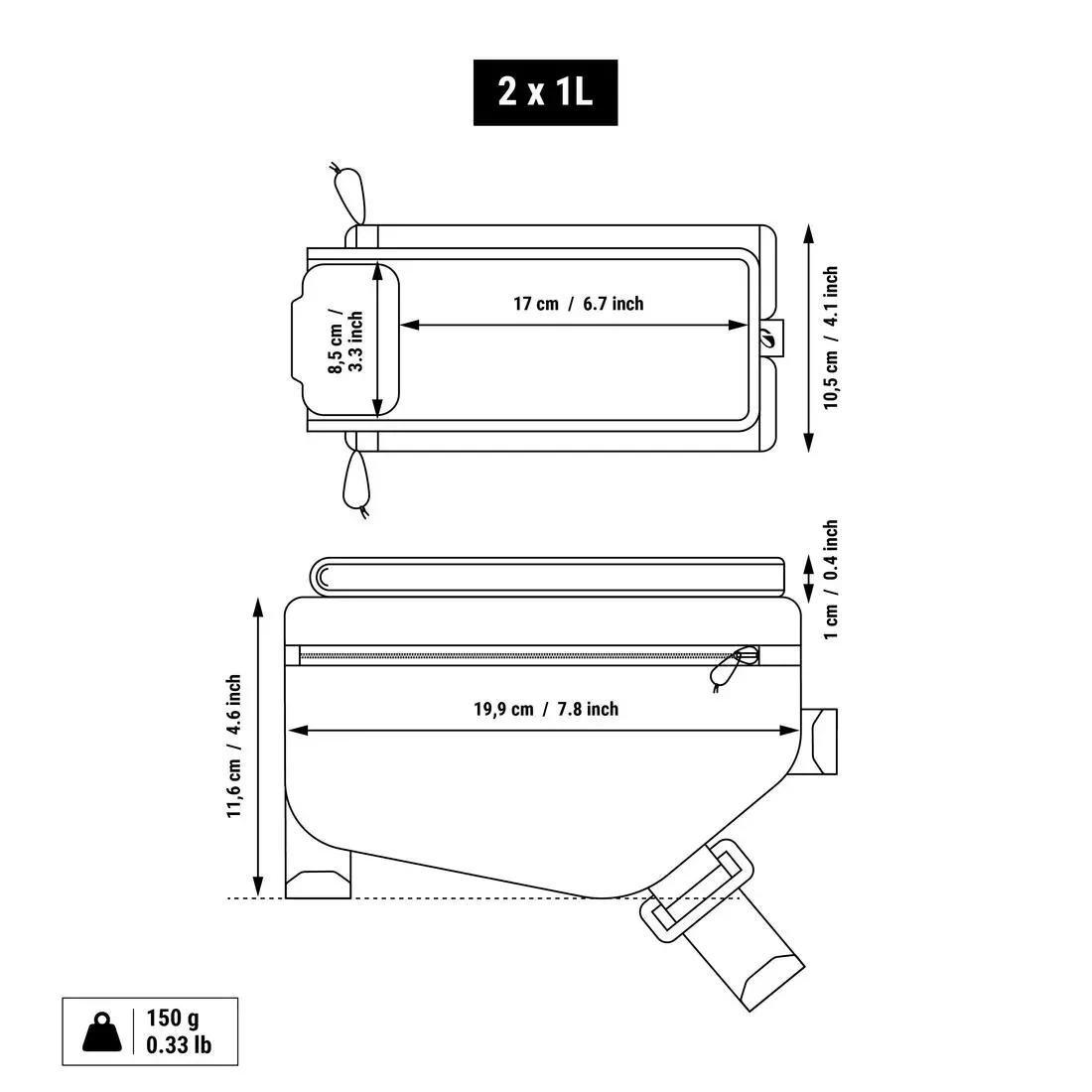 2X1L Smartphone Bike Frame Bag - Actv 100, Black, No Color, large image number 7