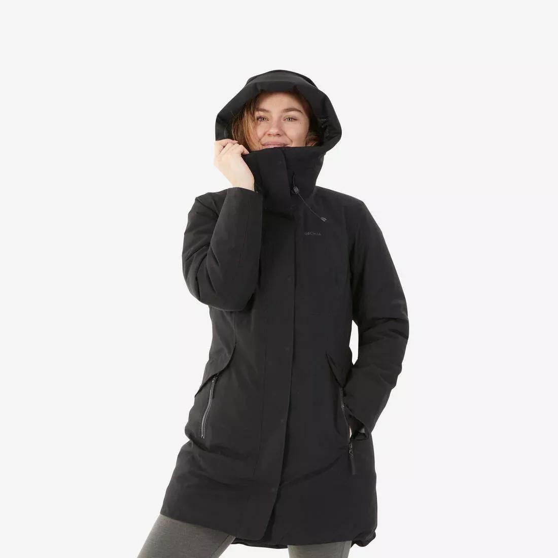 BLACK Women's waterproof hiking parka -10?�C NH500, , large image number 0