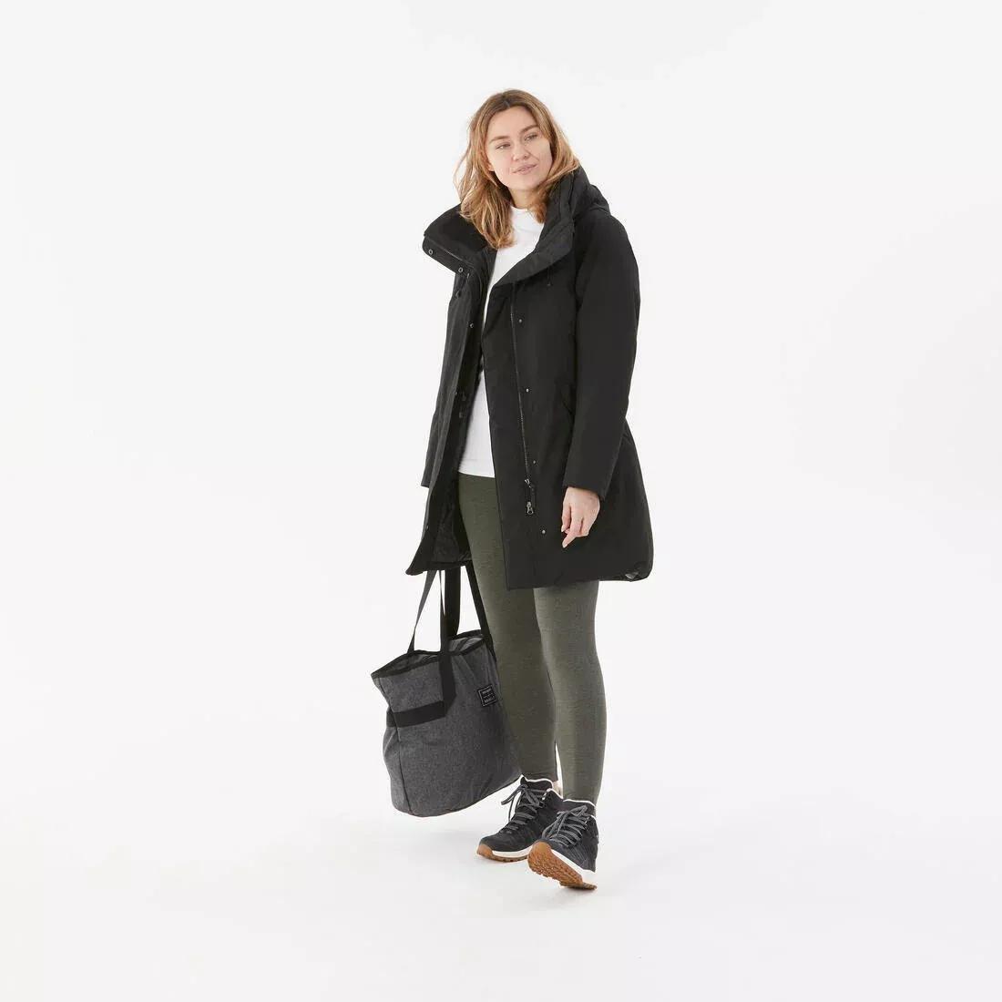 Women Waterproof Hiking Parka -10C - NH500, Black, No Color, medium