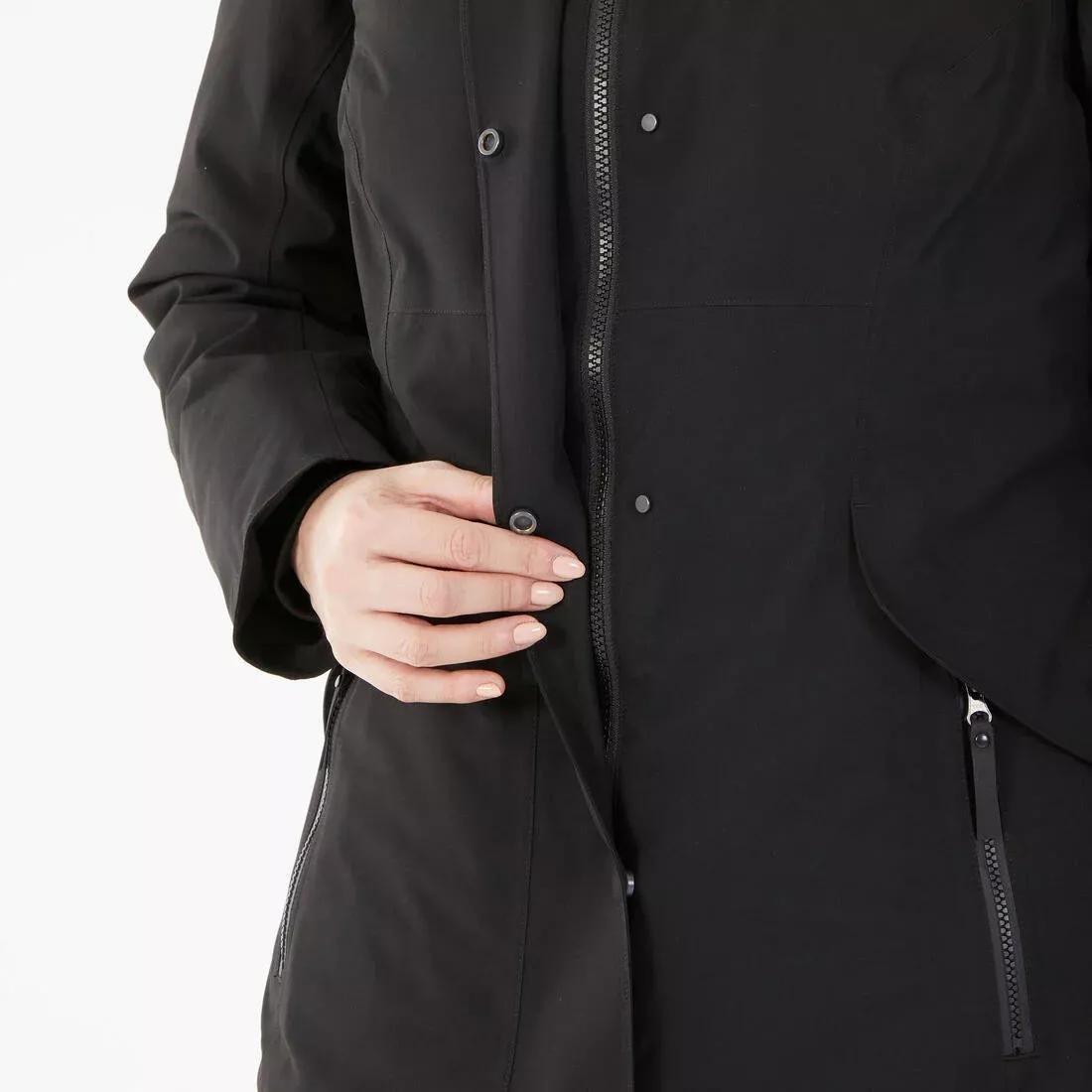 Women Waterproof Hiking Parka -10C - NH500, Black, No Color, large image number 8