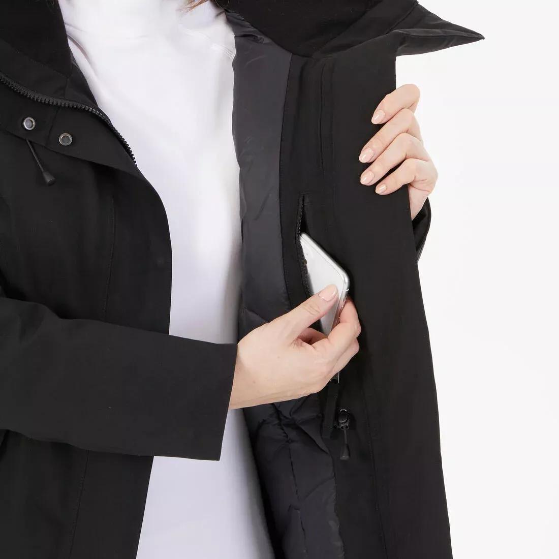 Women Waterproof Hiking Parka -10C - NH500, Black, No Color, large image number 9