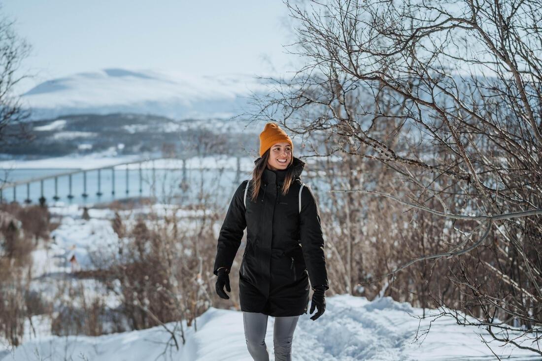 BLACK Women's waterproof hiking parka -10?�C NH500, , large image number 10