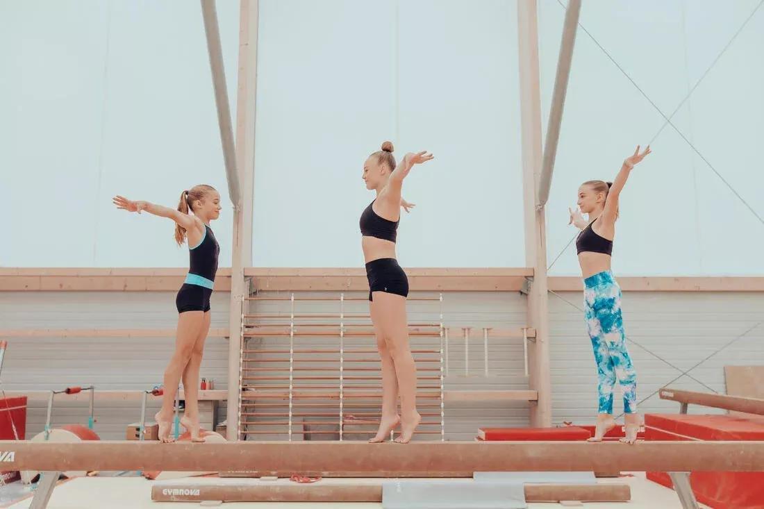 Kids Girls Basic Gym Shorts, Black, No Color, large image number 6