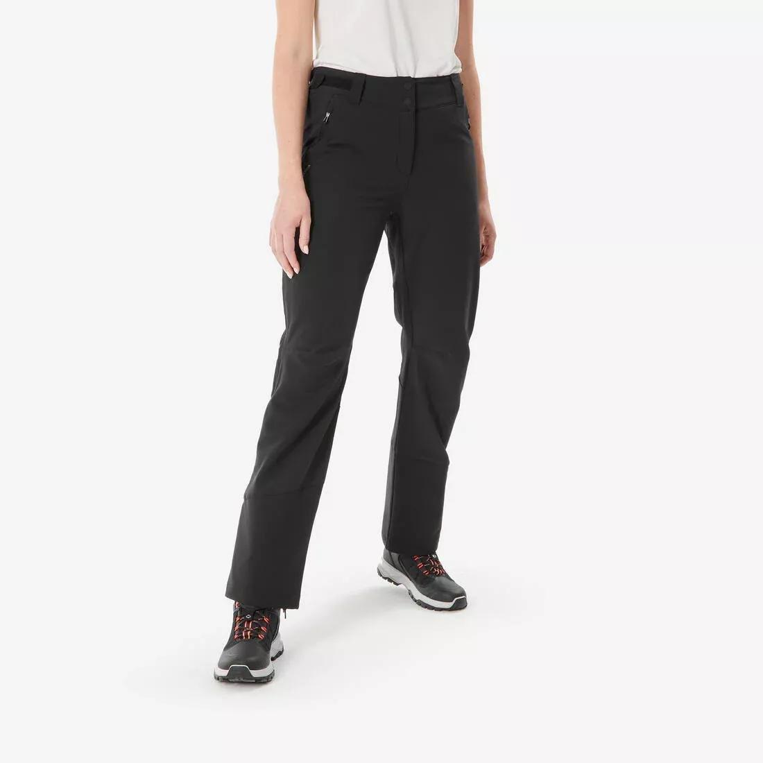 Women warm and water-repellent hiking trousers - SH500, Black, No Color, medium