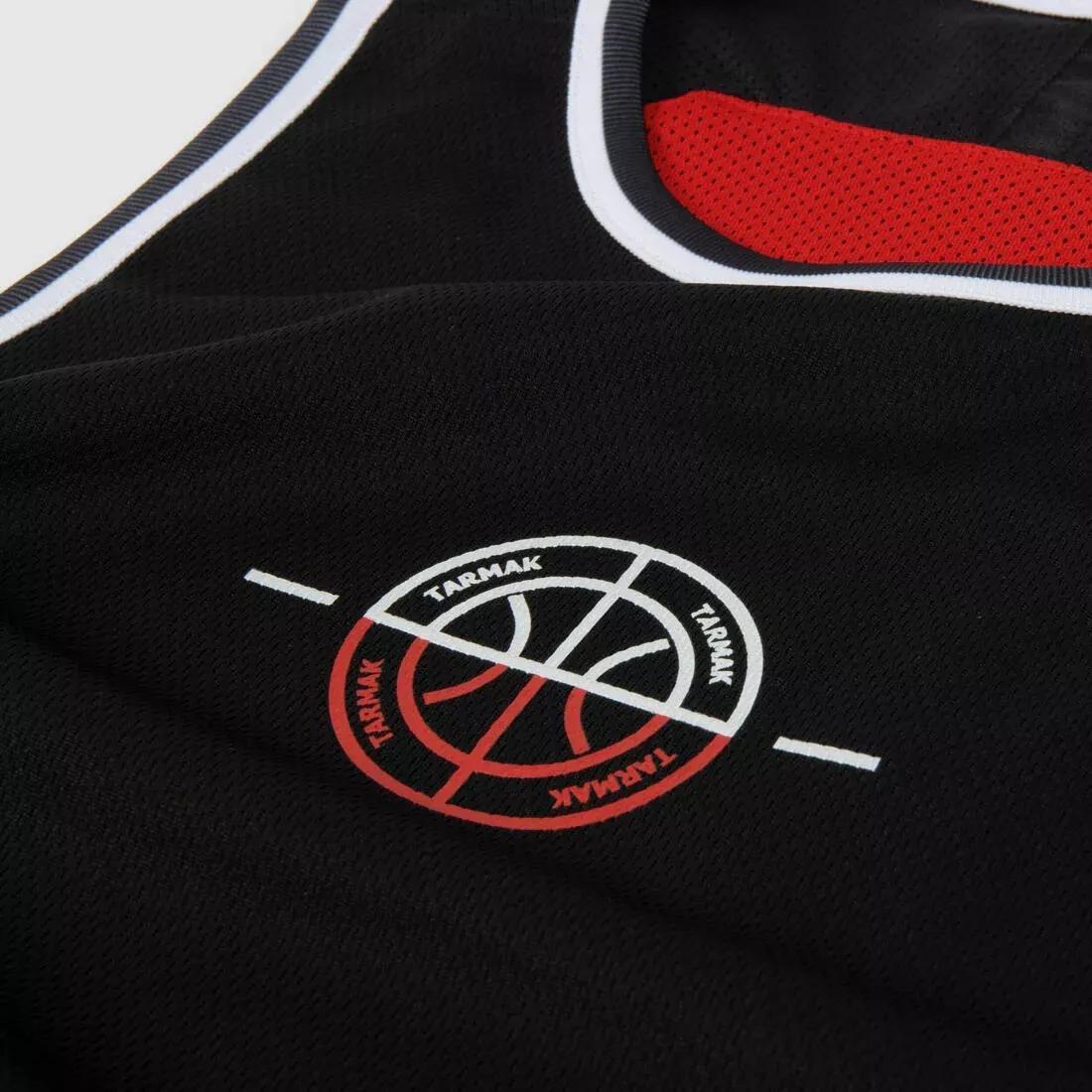 Kids Reversible Sleeveless Basketball T-Shirt, Black, , large image number 7