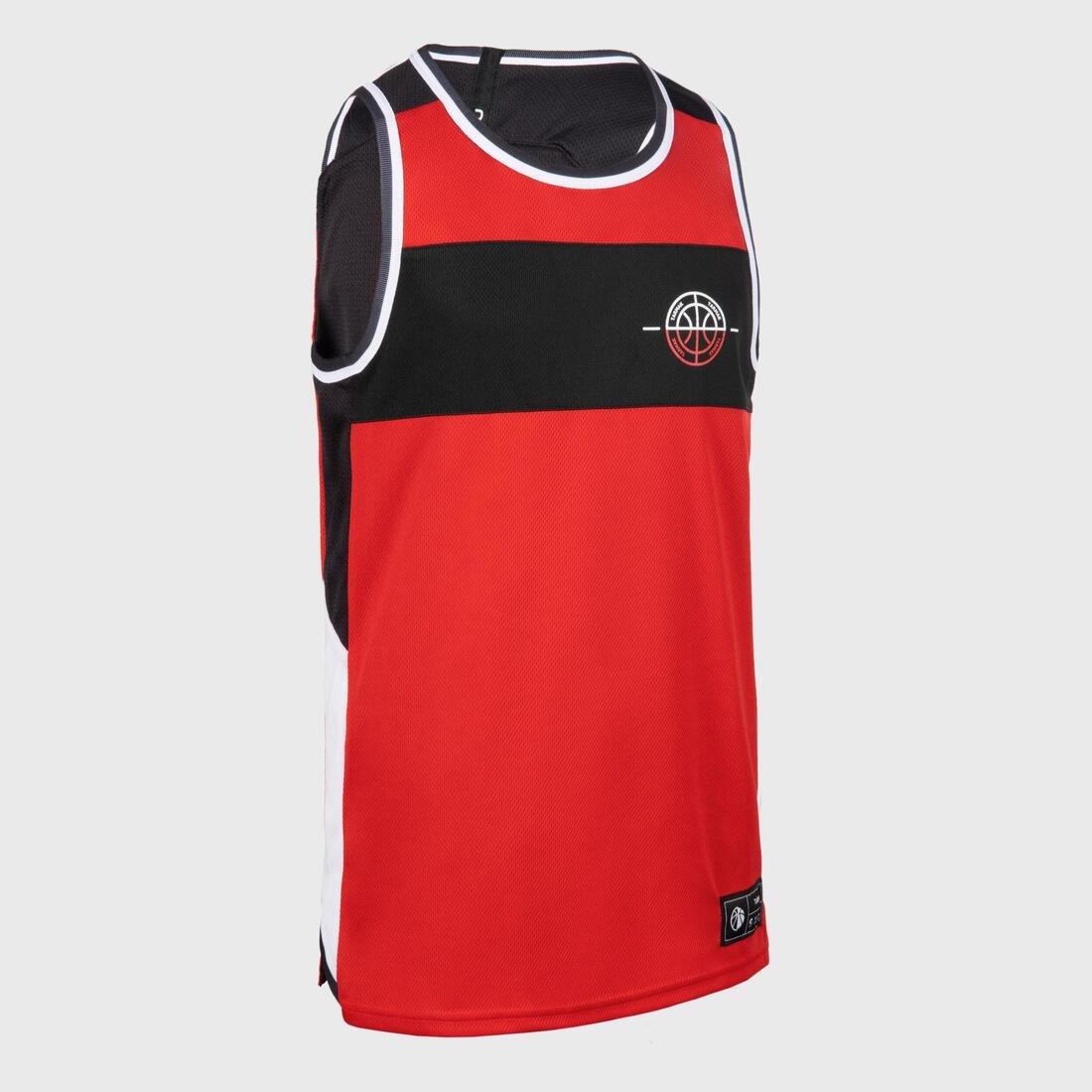 Kids Reversible Sleeveless Basketball T-Shirt, Black, , large image number 8