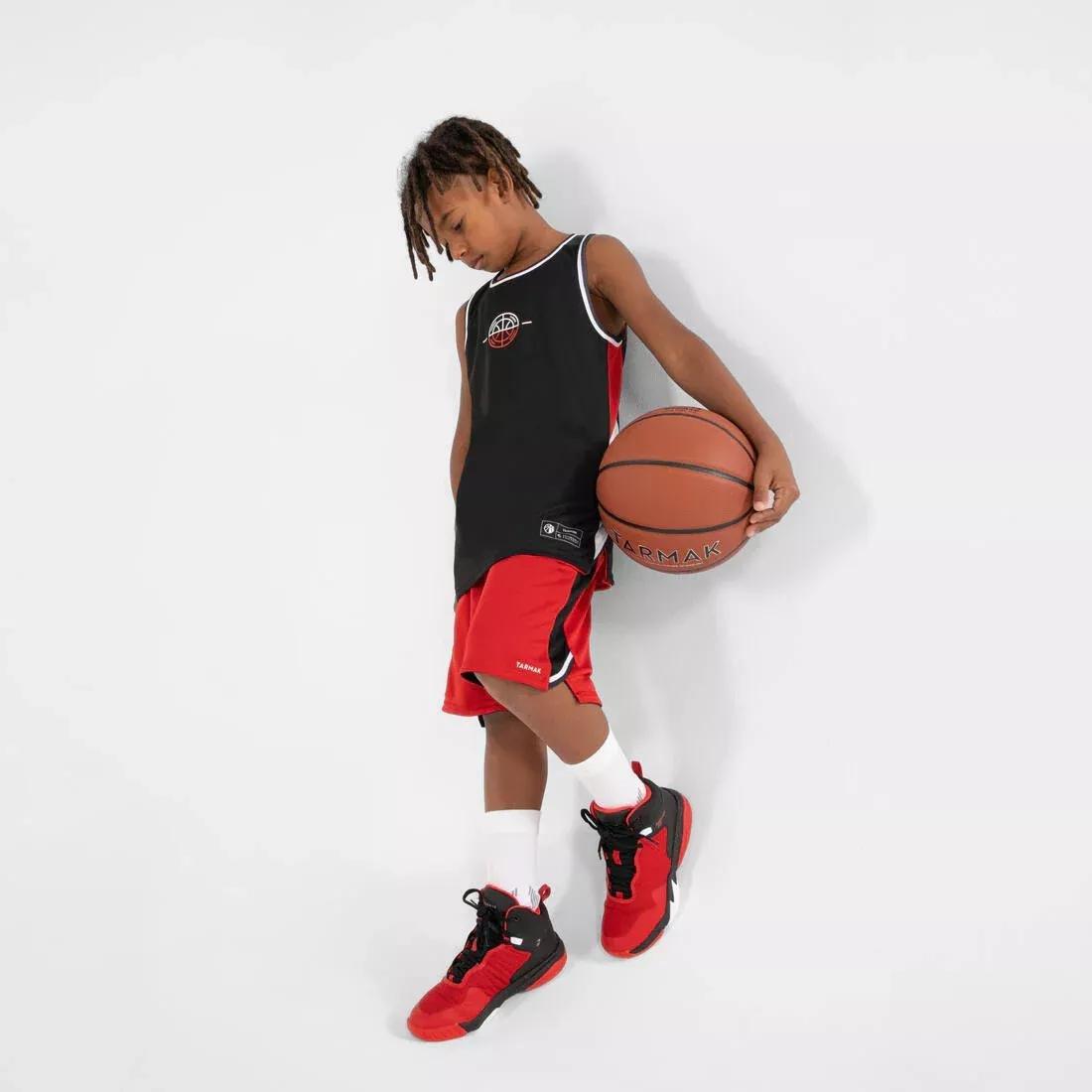 Kids Reversible Sleeveless Basketball T-Shirt, Black, , large image number 14