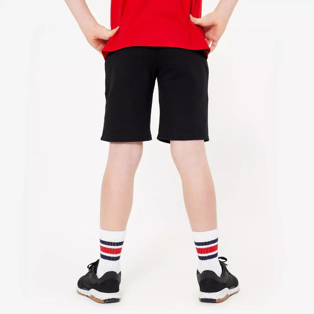 Kids Unisex Cotton Shorts, Black, No Color, large image number 3