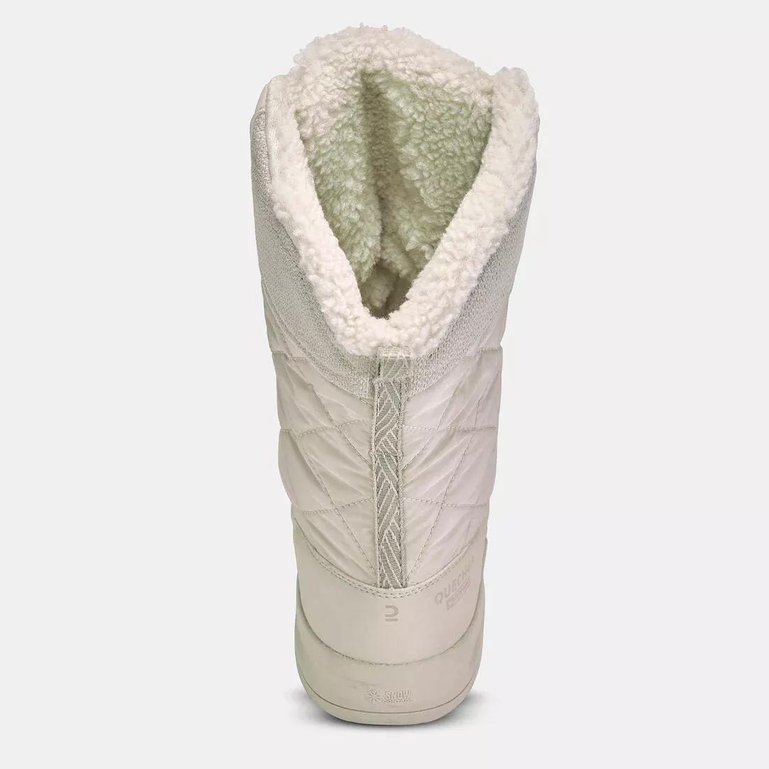 LINEN BEIGE Women's warm waterproof snow boots - SH500 high - lace-up, , large image number 6