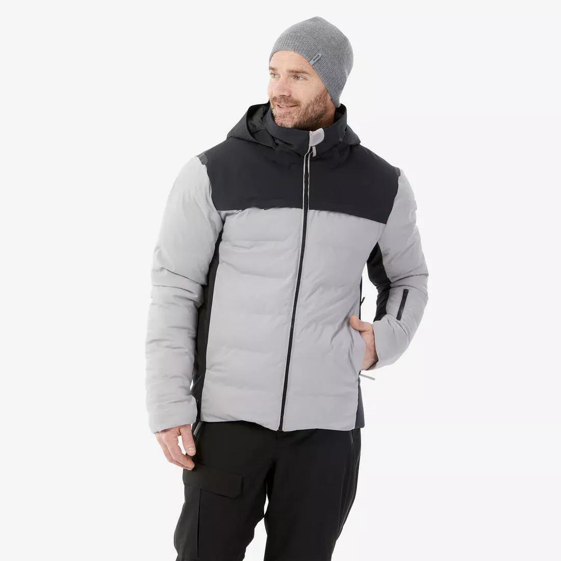 Men Very Warm And Ventilated Ski Jacket - 500 Warm, Grey, No Color, medium