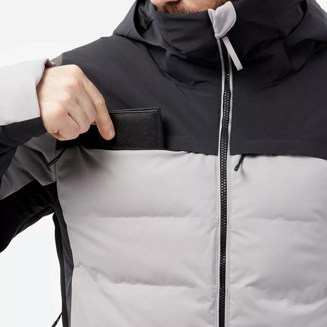 Men Very Warm And Ventilated Ski Jacket - 500 Warm, Grey, No Color, large image number 10