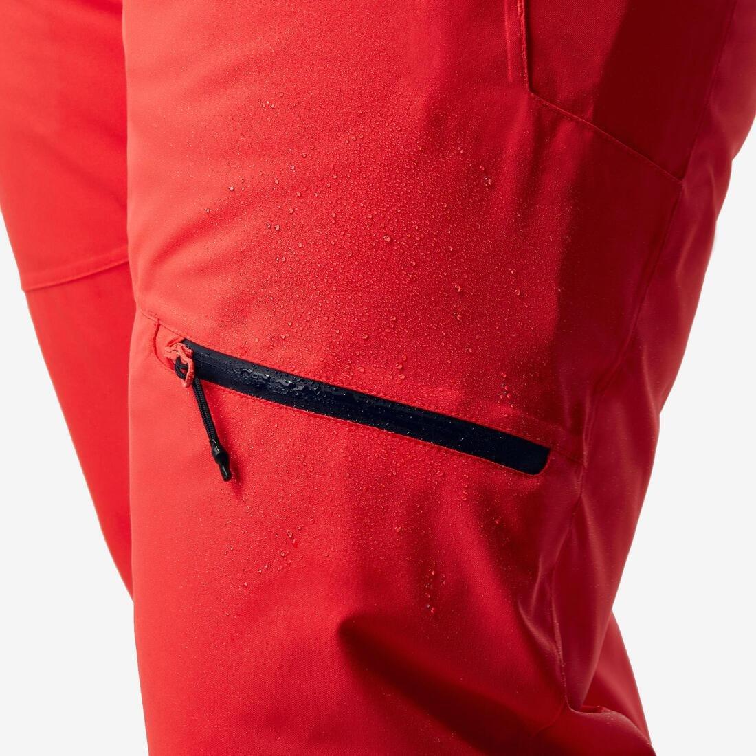 Men Very Warm And Breathable Ski And Snowboard Trousers - 500, Red, 5401_000, large image number 7