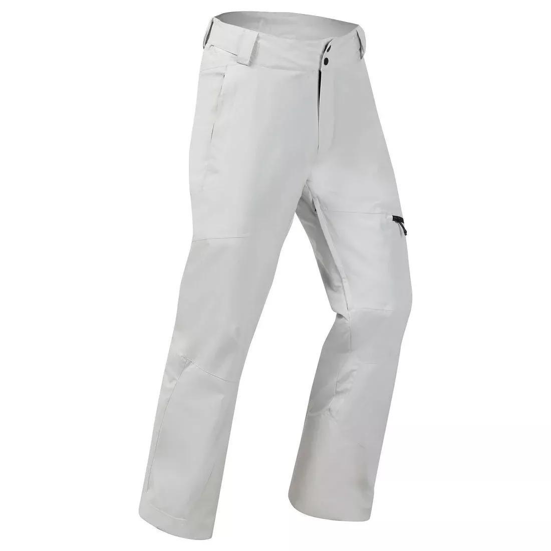 PEBBLE BEIGE Men's warm adjustable ski trousers 500, , medium