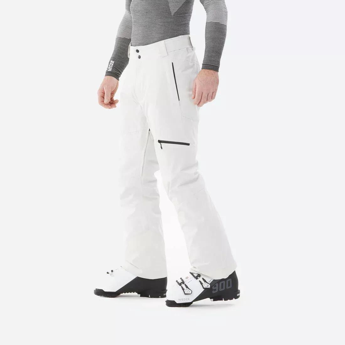 PEBBLE BEIGE Men's warm adjustable ski trousers 500, , large image number 11