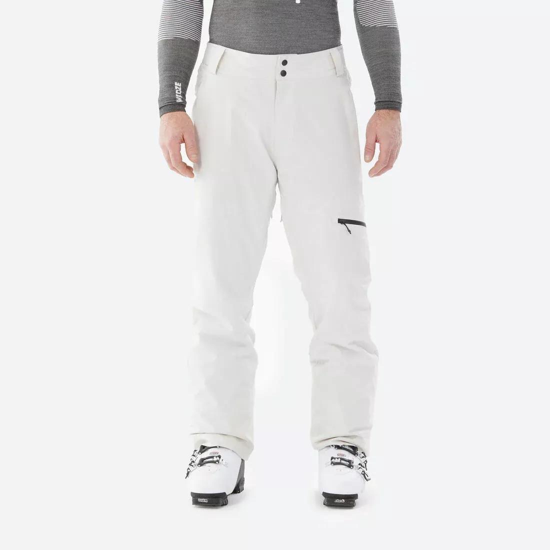 PEBBLE BEIGE Men's warm adjustable ski trousers 500, , large image number 12