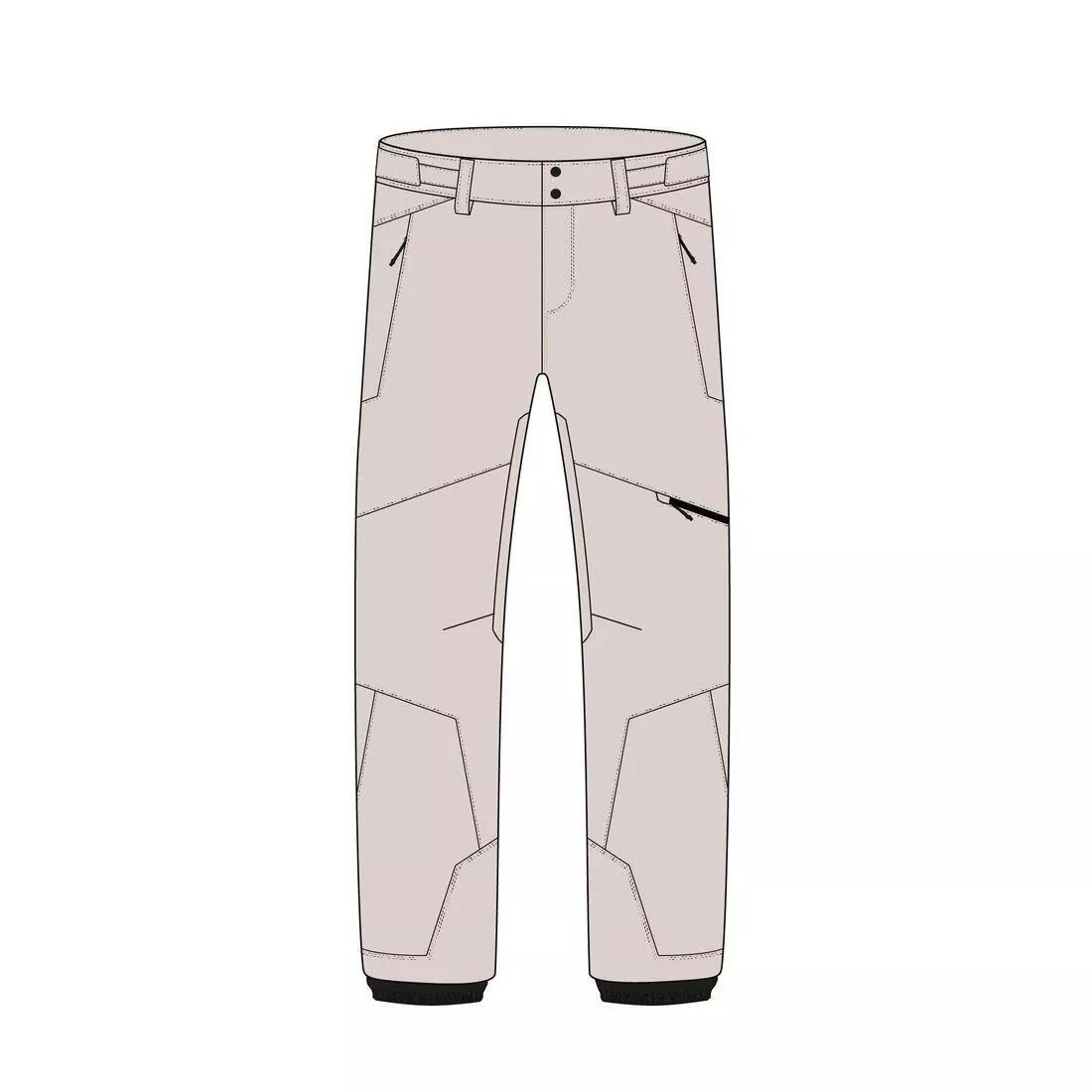 PEBBLE BEIGE Men's warm adjustable ski trousers 500, , large image number 13