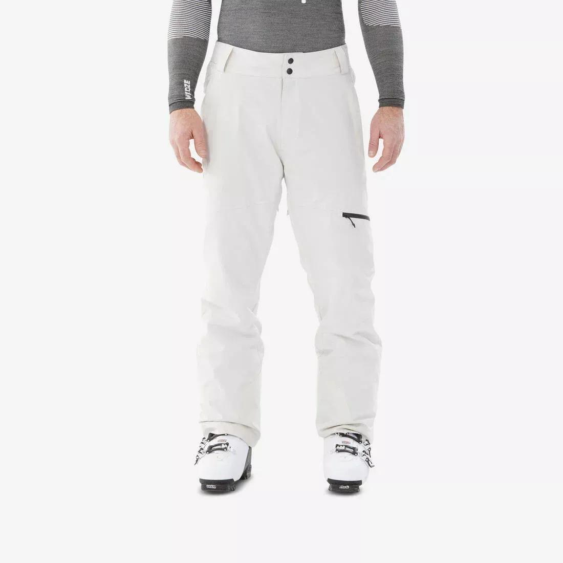 PEBBLE BEIGE Men's warm adjustable ski trousers 500, , large image number 14