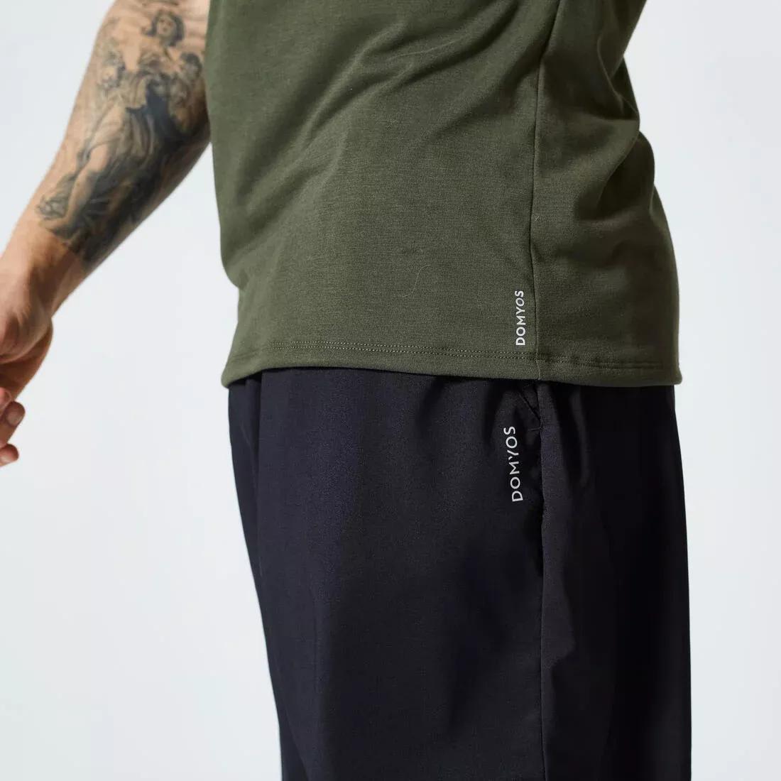 Men Crew Neck Slim-Fit Soft Breathable Cross Training T-Shirt, Khaki, No Color, large image number 8