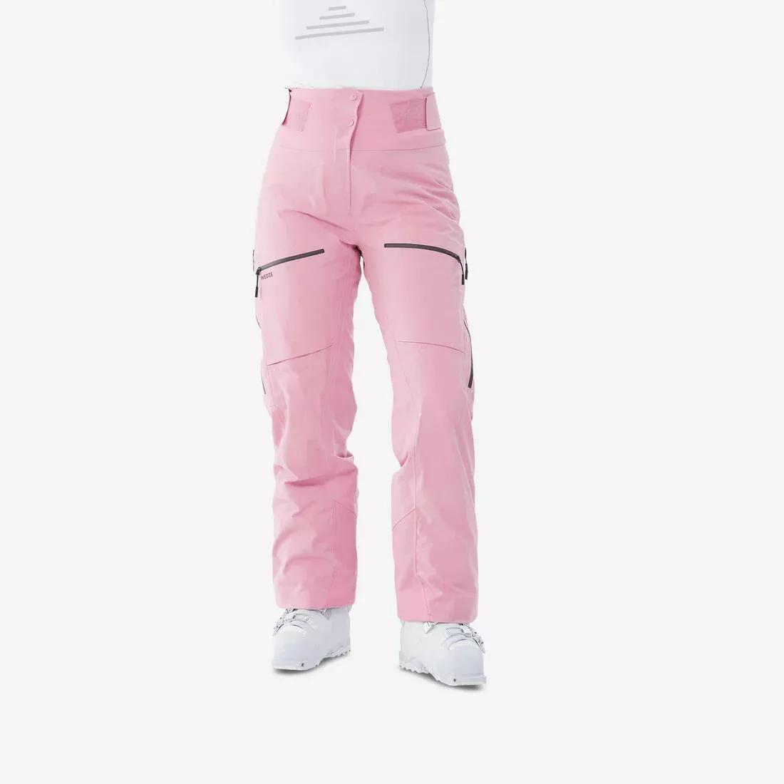 Women Warm And Breathable Ski And Snowboard Trousers - FR500, Pink, No Color, medium