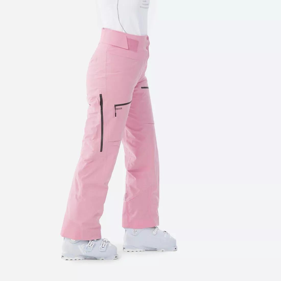 Women Warm And Breathable Ski And Snowboard Trousers - FR500, Pink, No Color, large image number 4