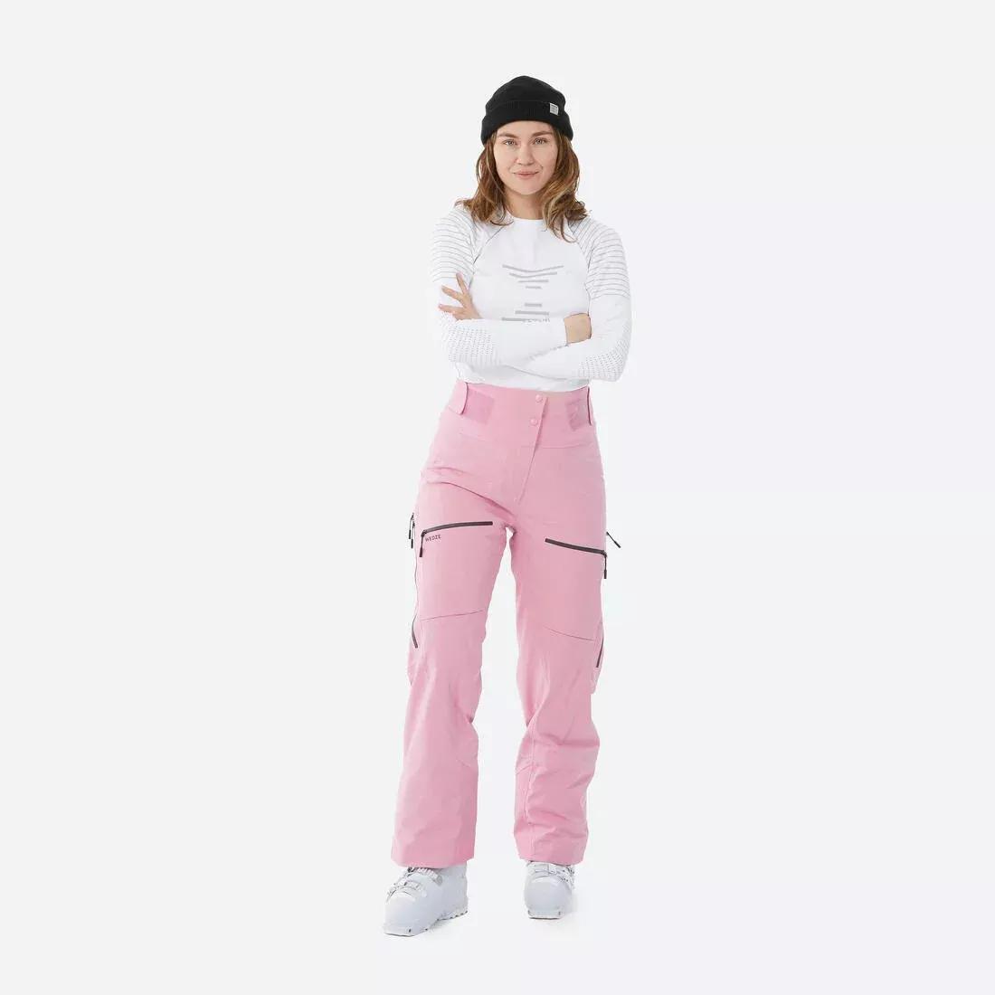 Women Warm And Breathable Ski And Snowboard Trousers - FR500, Pink, No Color, large image number 6
